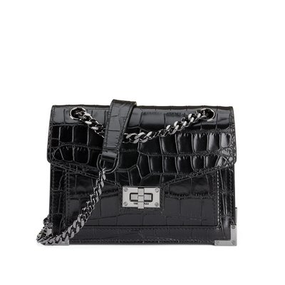 Emily Handbag in Mock Croc Leather with Chain Strap THE KOOPLES