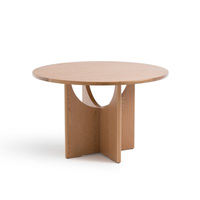 Minimal Round Oak Dining Table (Seats 4/6) LA REDOUTE INTERIEURS