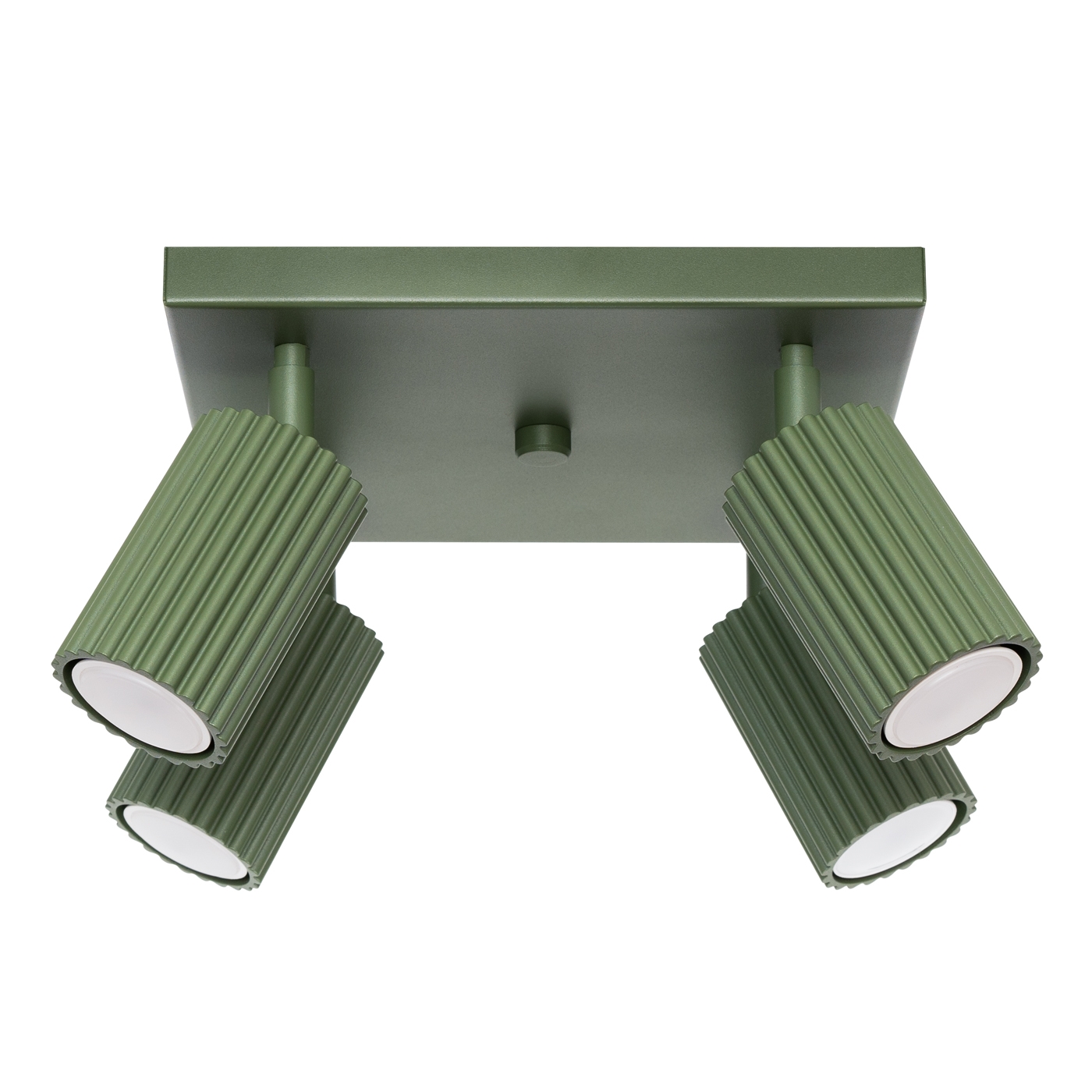 Plafonnier Aluminium Vert Olive GU10 4 Karbon, EDEN