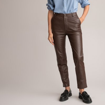 Leather Straight Trousers, Length 26" LA REDOUTE COLLECTIONS