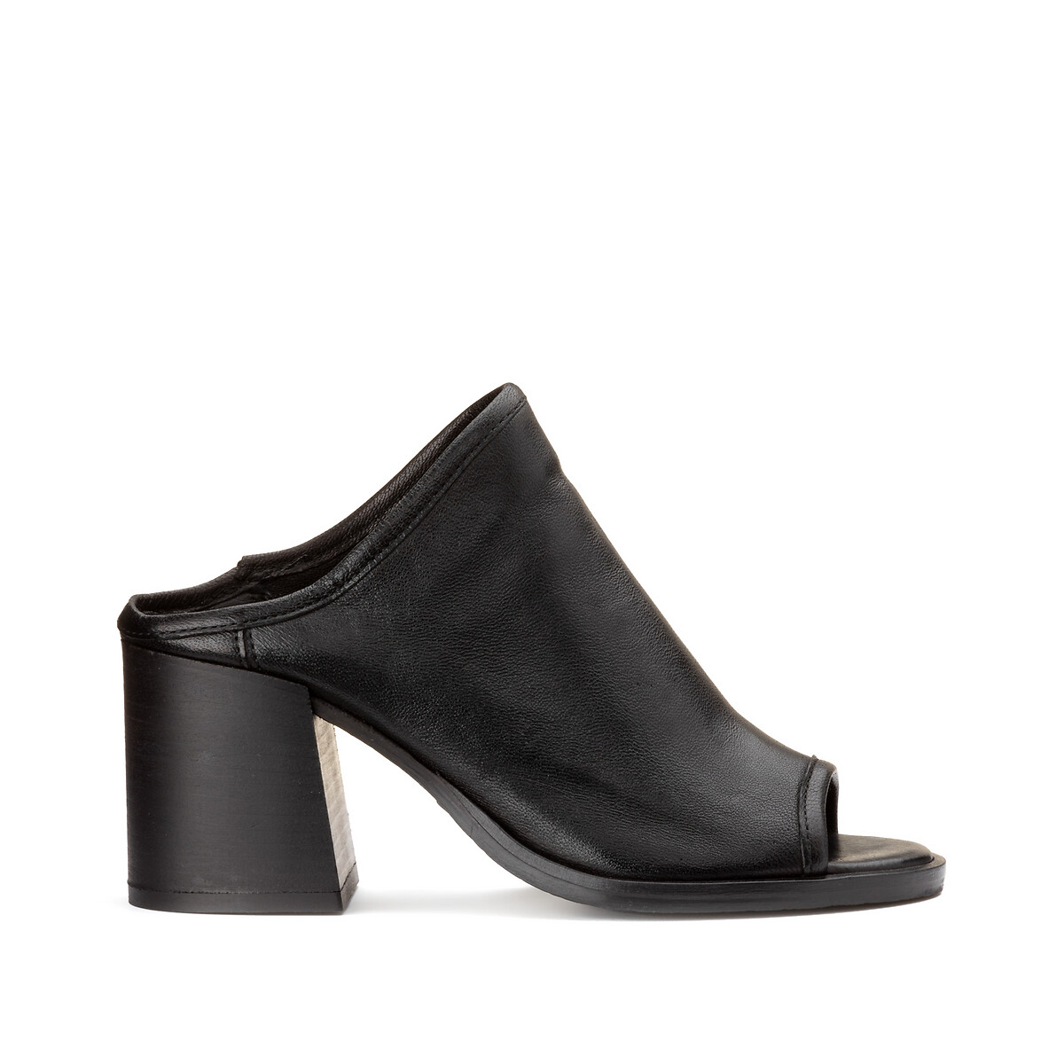 Leather high heel mules , black, Mjus | La Redoute