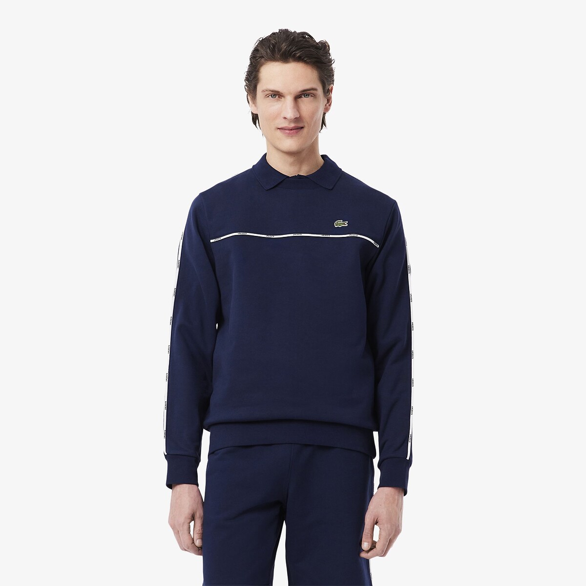 Sweat col rond avec liseré Lacoste, LACOSTE