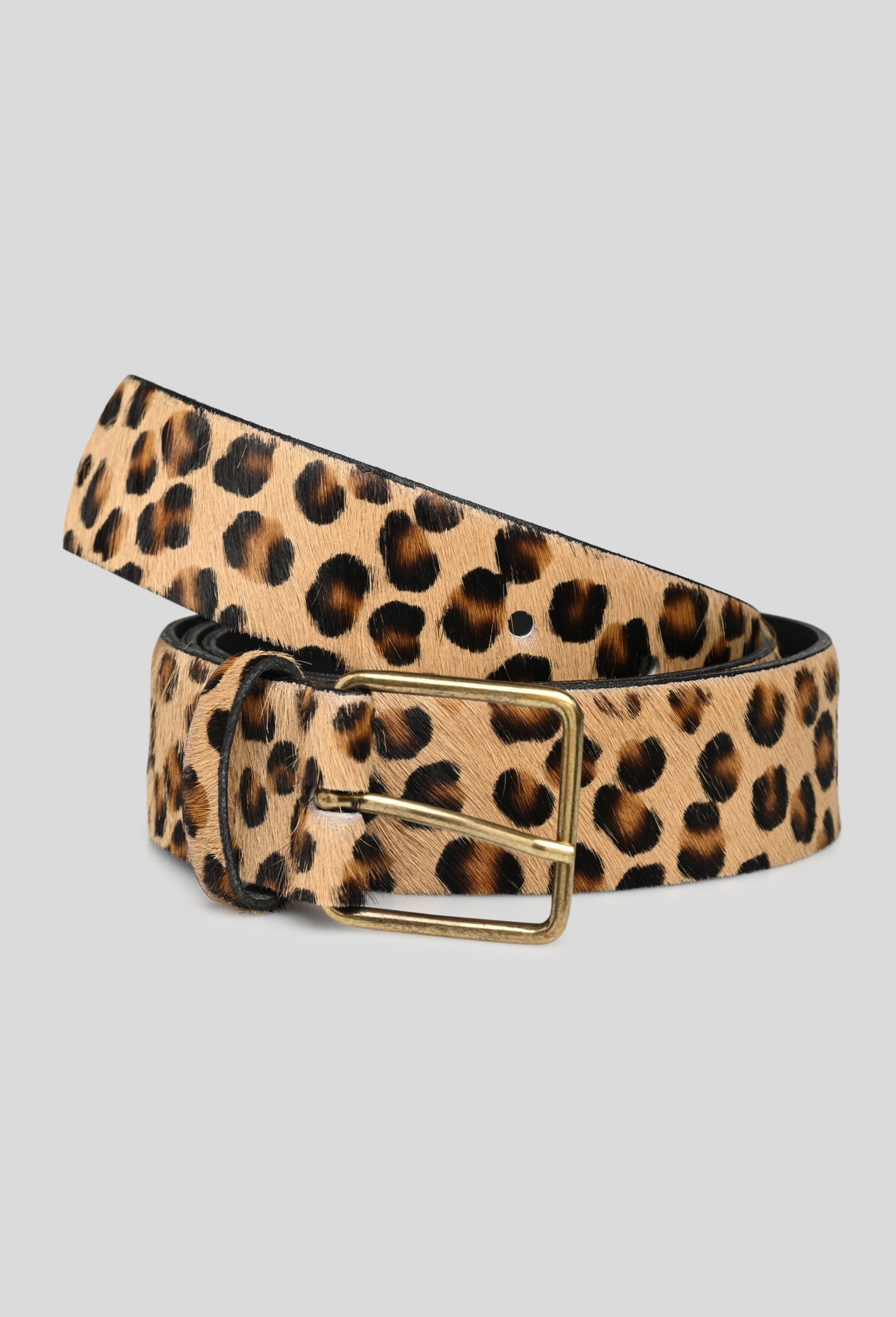 Ceinture poils léopard 3,5cm, cuir responsable, MONOPRIX