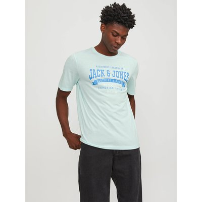 Logo Print T-Shirt in Organic Cotton with Crew Neck JACK & JONES