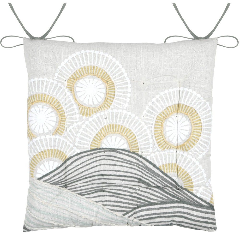 Lot de 4 galettes de chaise réversible coton YUKI, DECORATIE