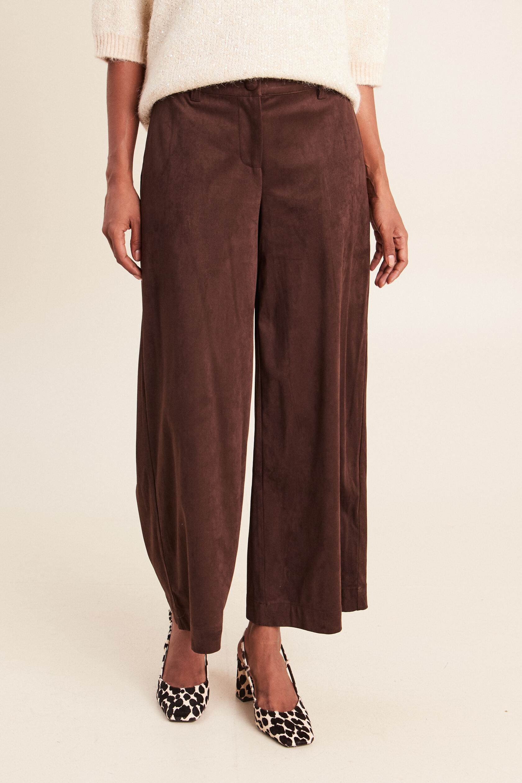 Pantalon large 7/8ème aspect daim, BREAL