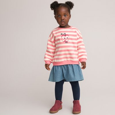 Overlay Sweatshirt Dress in Striped Cotton Mix LA REDOUTE COLLECTIONS