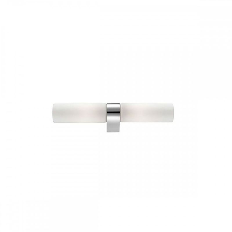 applique salle de bain polo chrome & blanc led e14 2x5 w h5