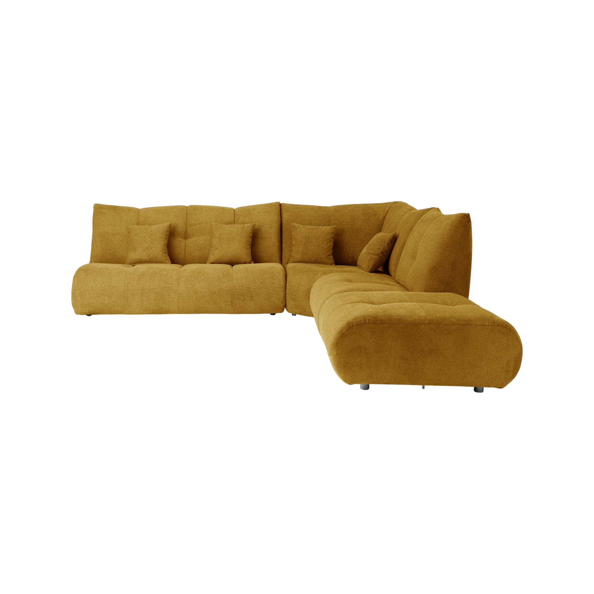 Canapé d'angle modulable tissu avec pouf - BENNY, CAMIF