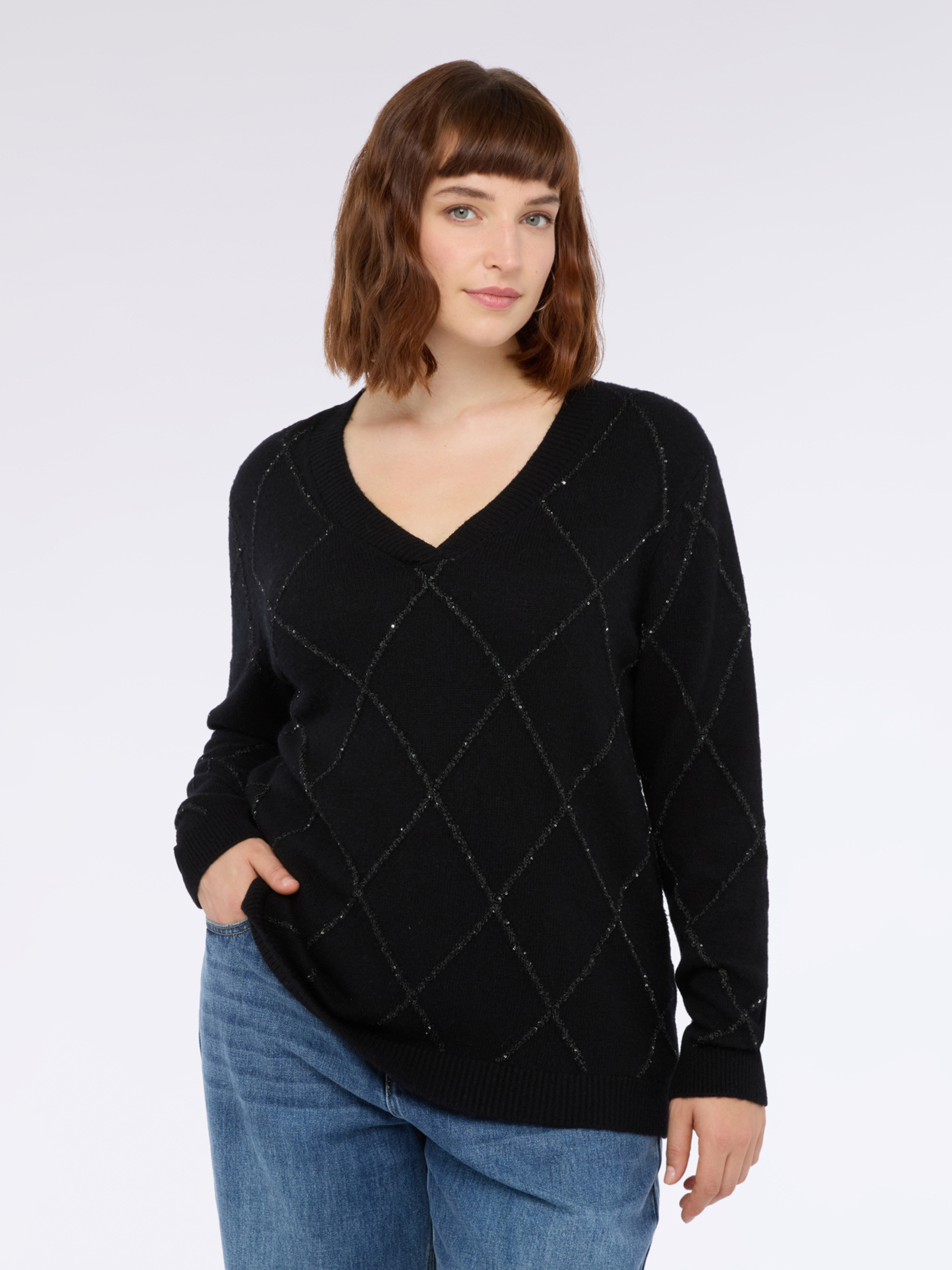 Pull à motif de losanges lumineux, FIORELLA RUBINO