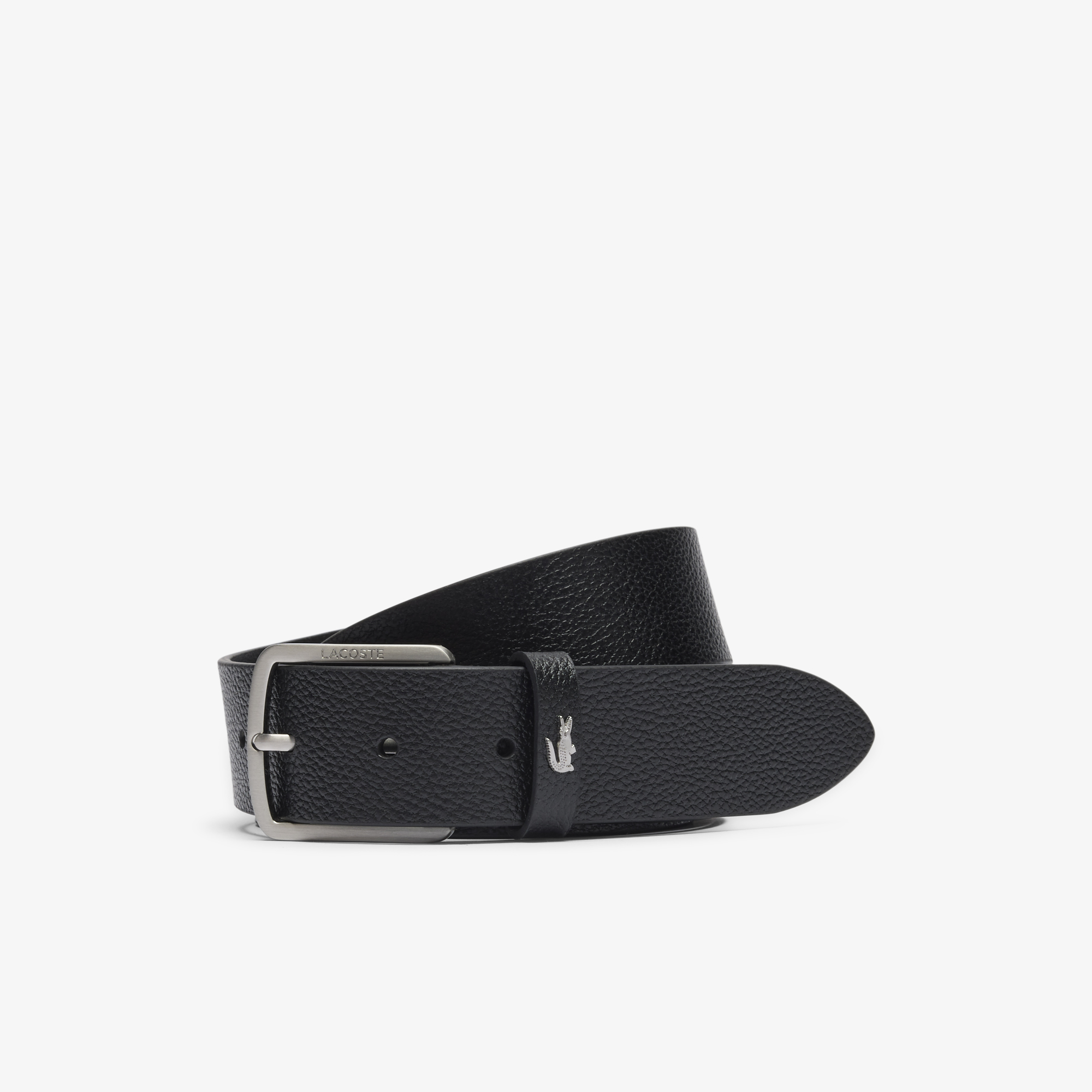 Ceinture en cuir grainé, LACOSTE