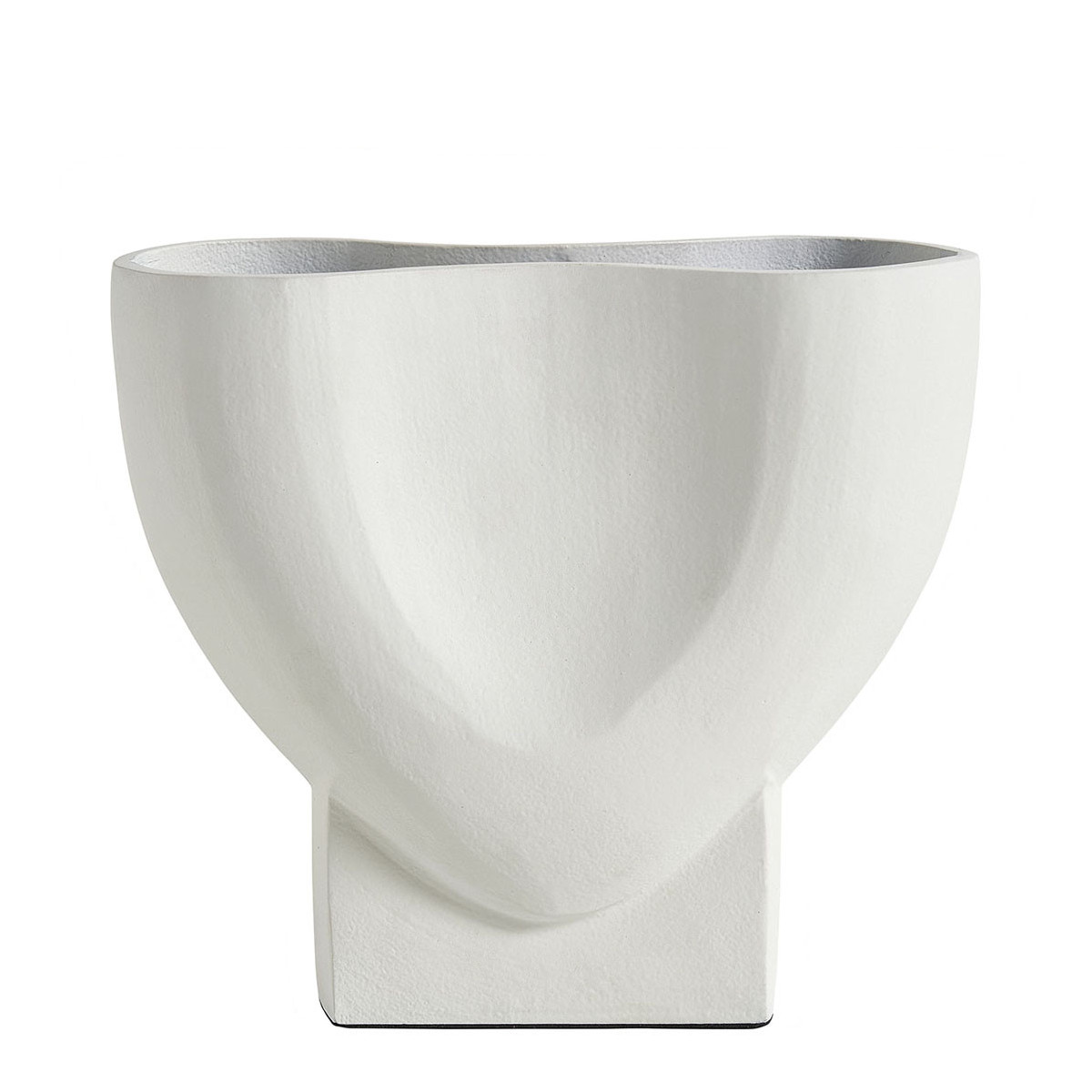 Vase métal 24x11x22, BLANC D’IVOIRE