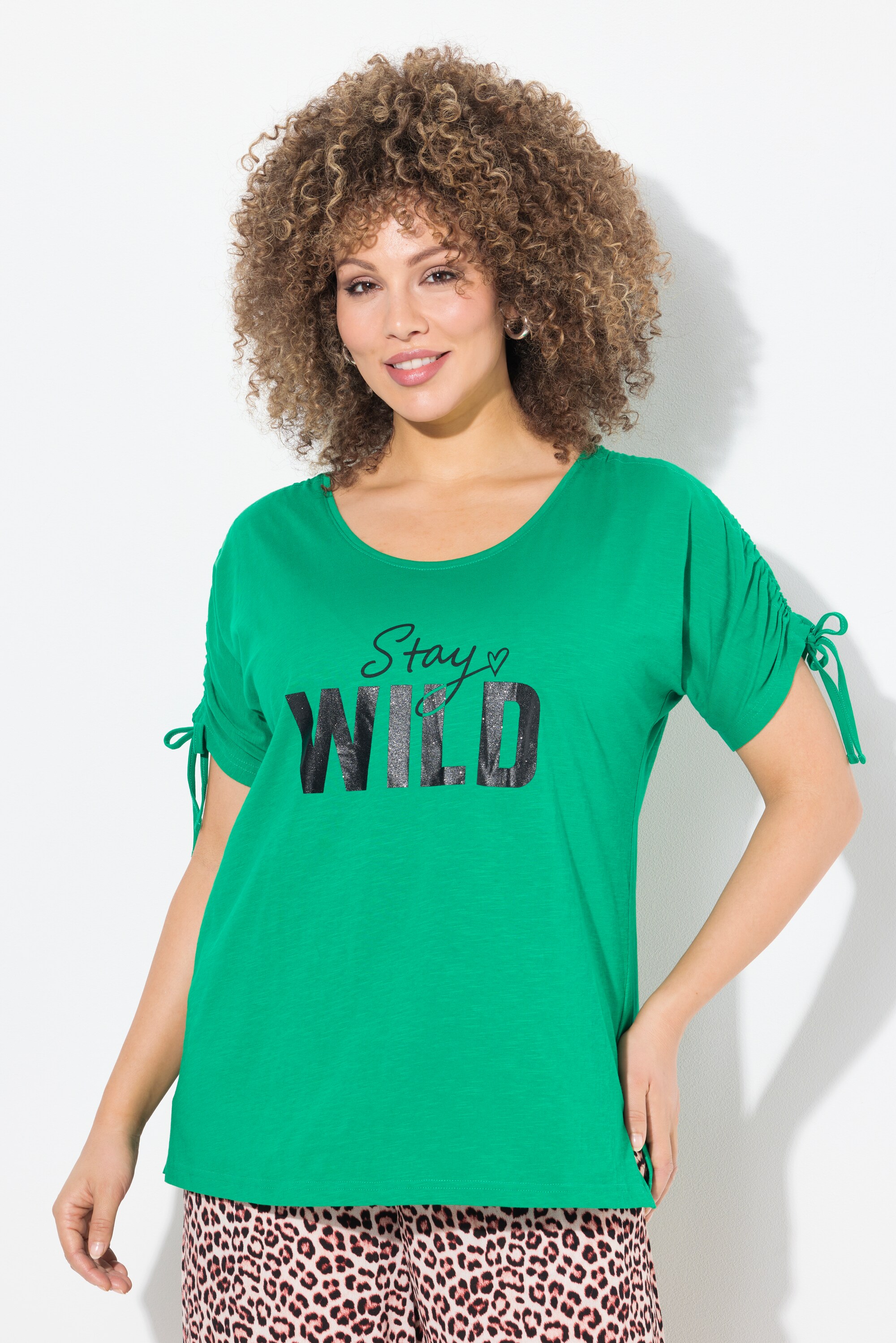 T-shirt oversize à message. Encolure ronde, ULLA POPKEN