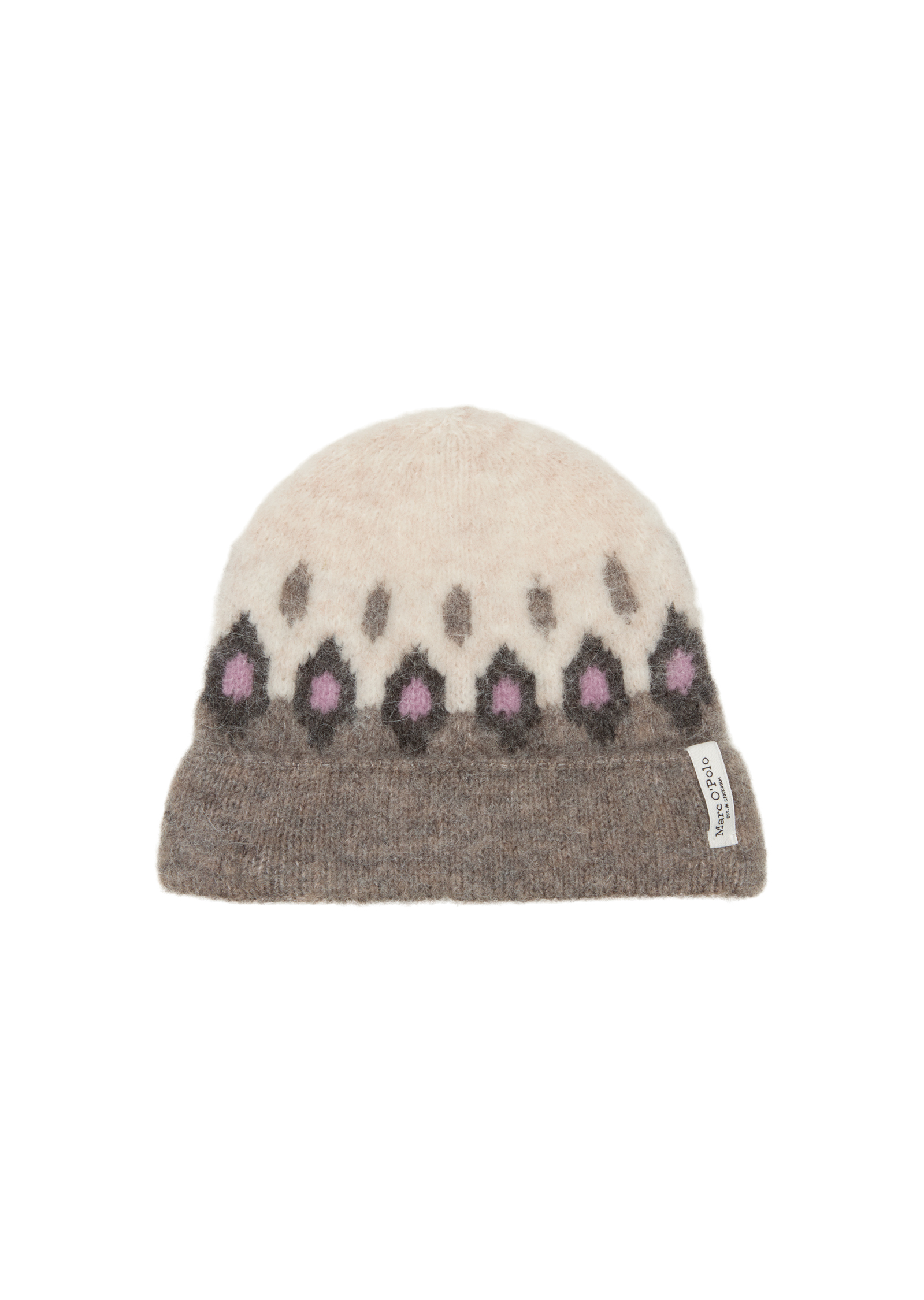 Casquette jacquard en un mélange douillet de laine et d'alpaga, MARC O'POLO