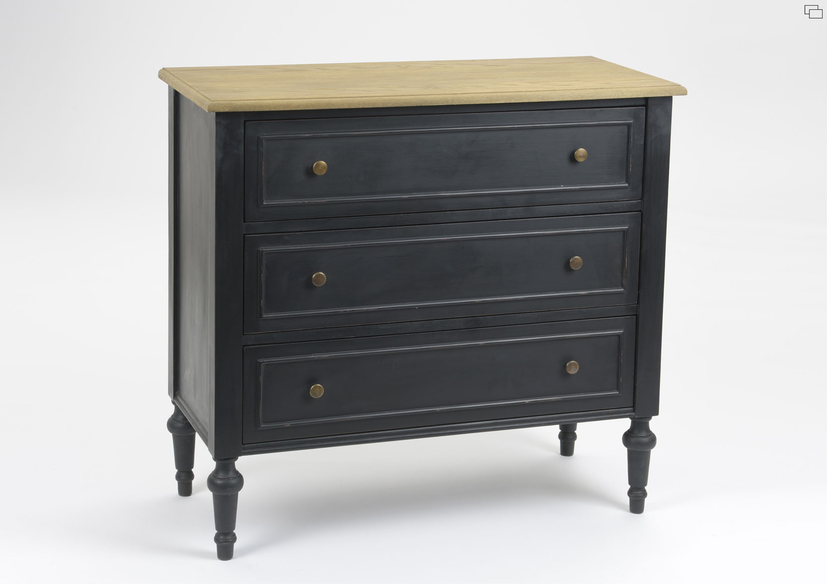 Commode 3 tiroirs en chêne L95 cm New Légende, AMADEUS