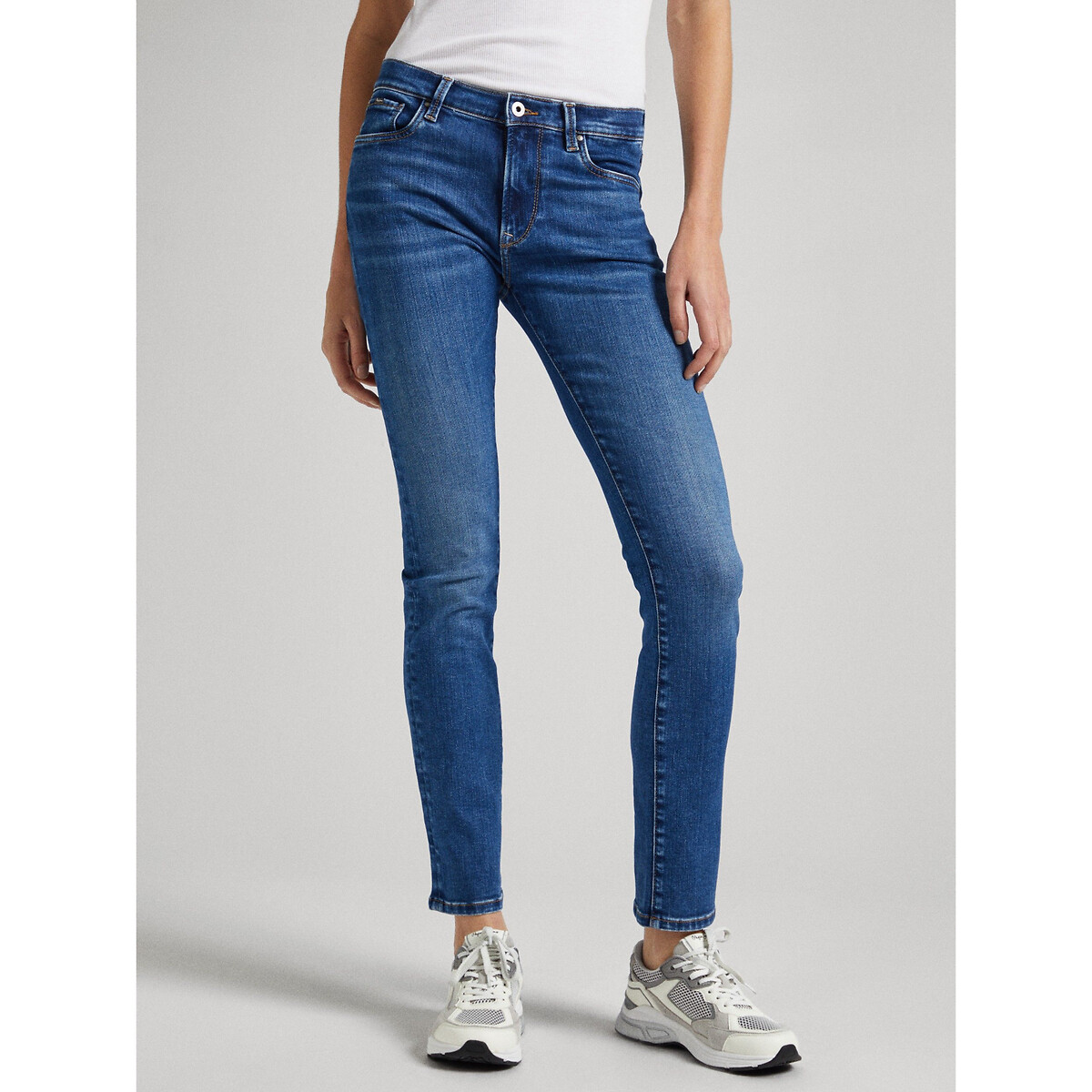 Image of Slim Fit Jeans with High Waist