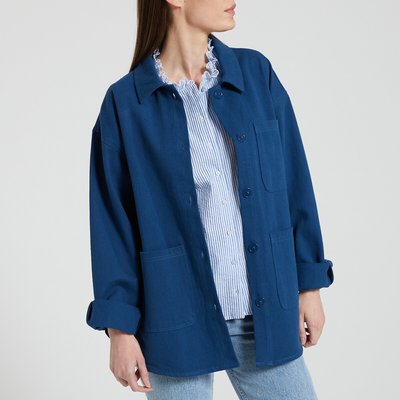 Cotton Mid-Length Jacket with Buttons PIECES