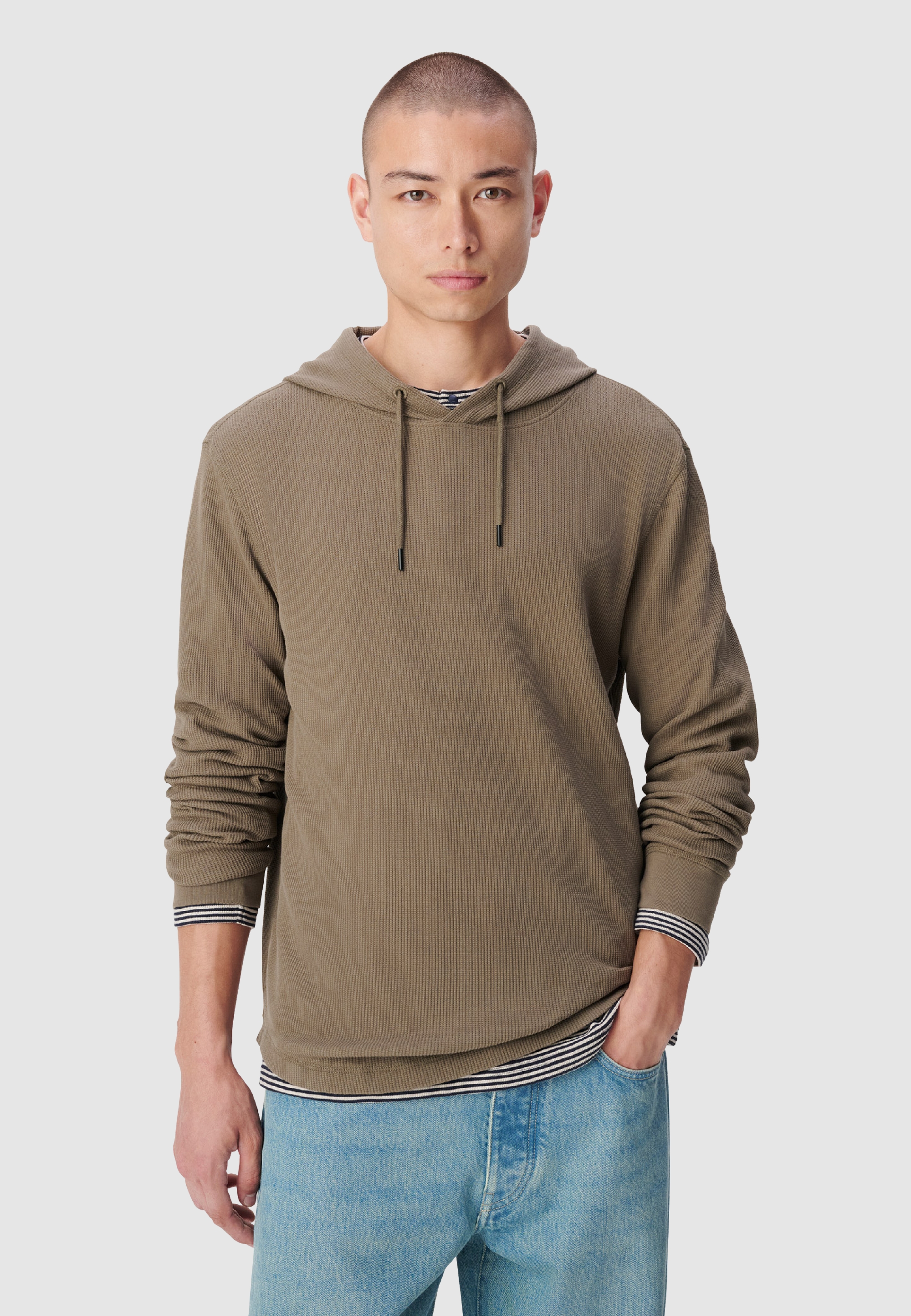 Tee-shirt capuche maille nid d'abeille, IKKS
