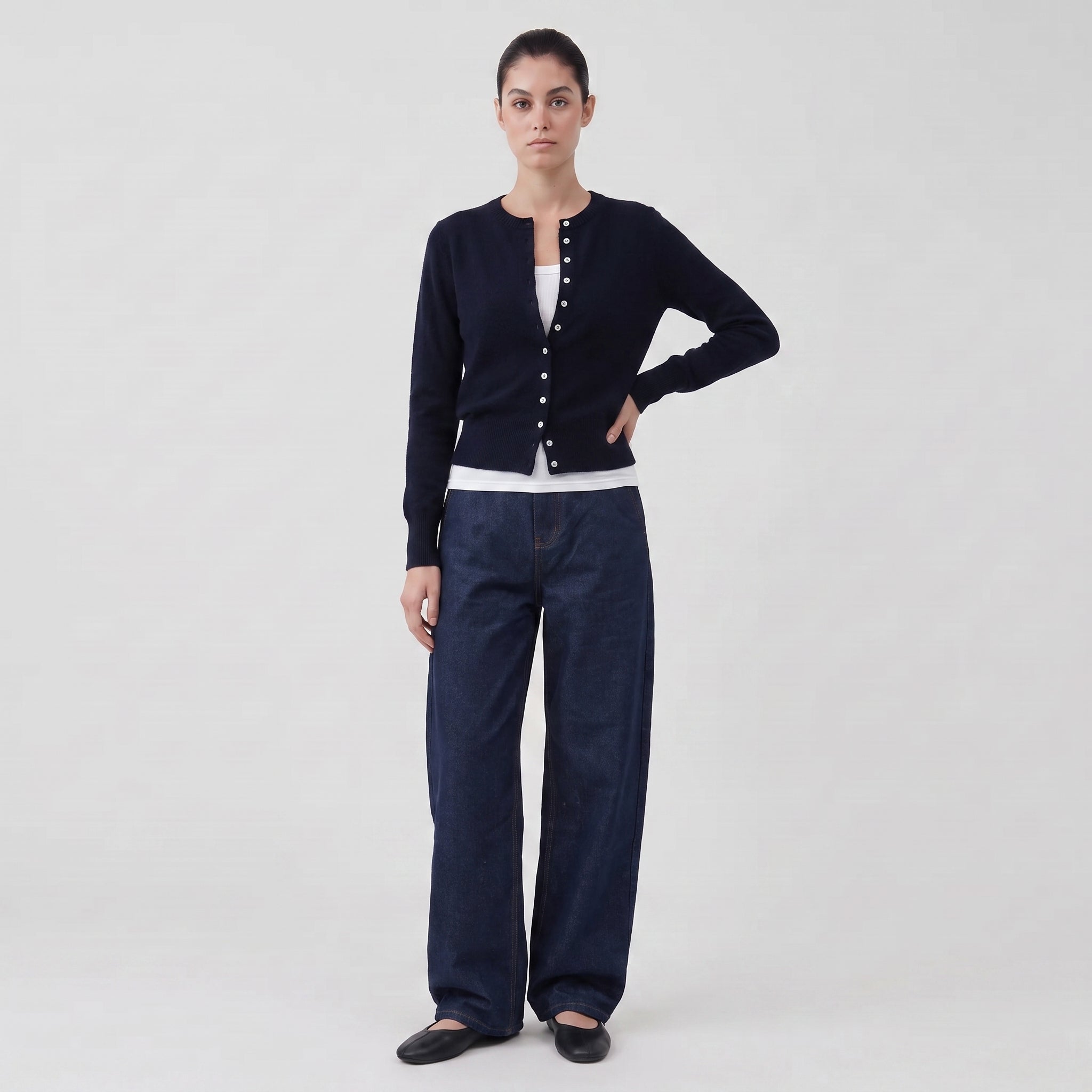 Cardigan col rond boutonné coupe ajustée ANALYS, ARTLOVE