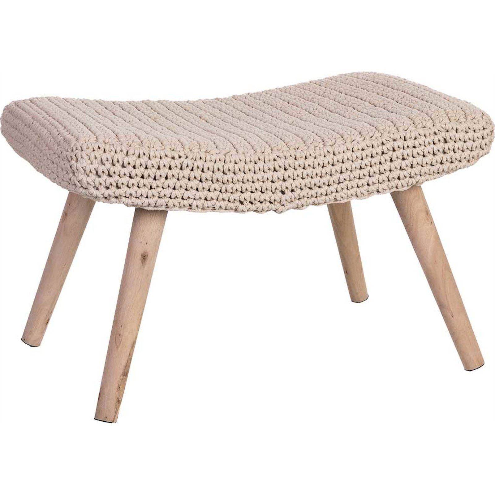 Banquette en bois, assise en coton tressé, RECOLLECTION