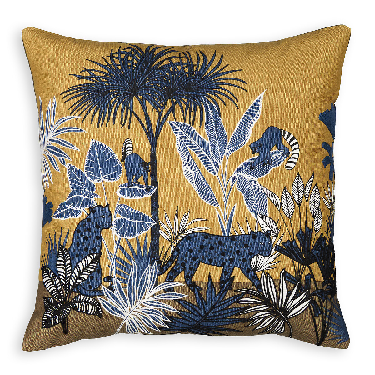 Malacca 45 x 45cm embroidered jungle 100% cotton cushion cover, multi ...