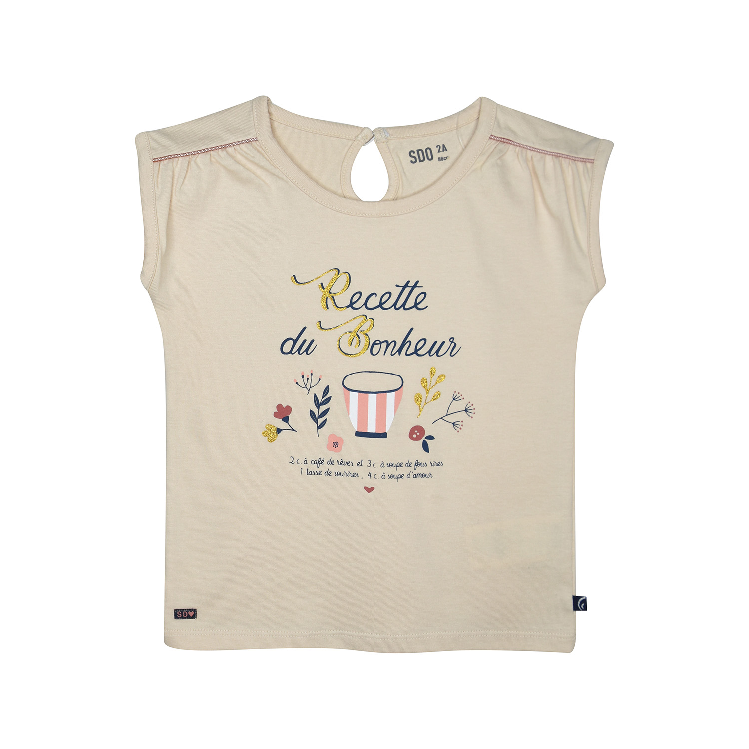 Tee shirt georgette sans manches enfant, SUCRE D'ORGE