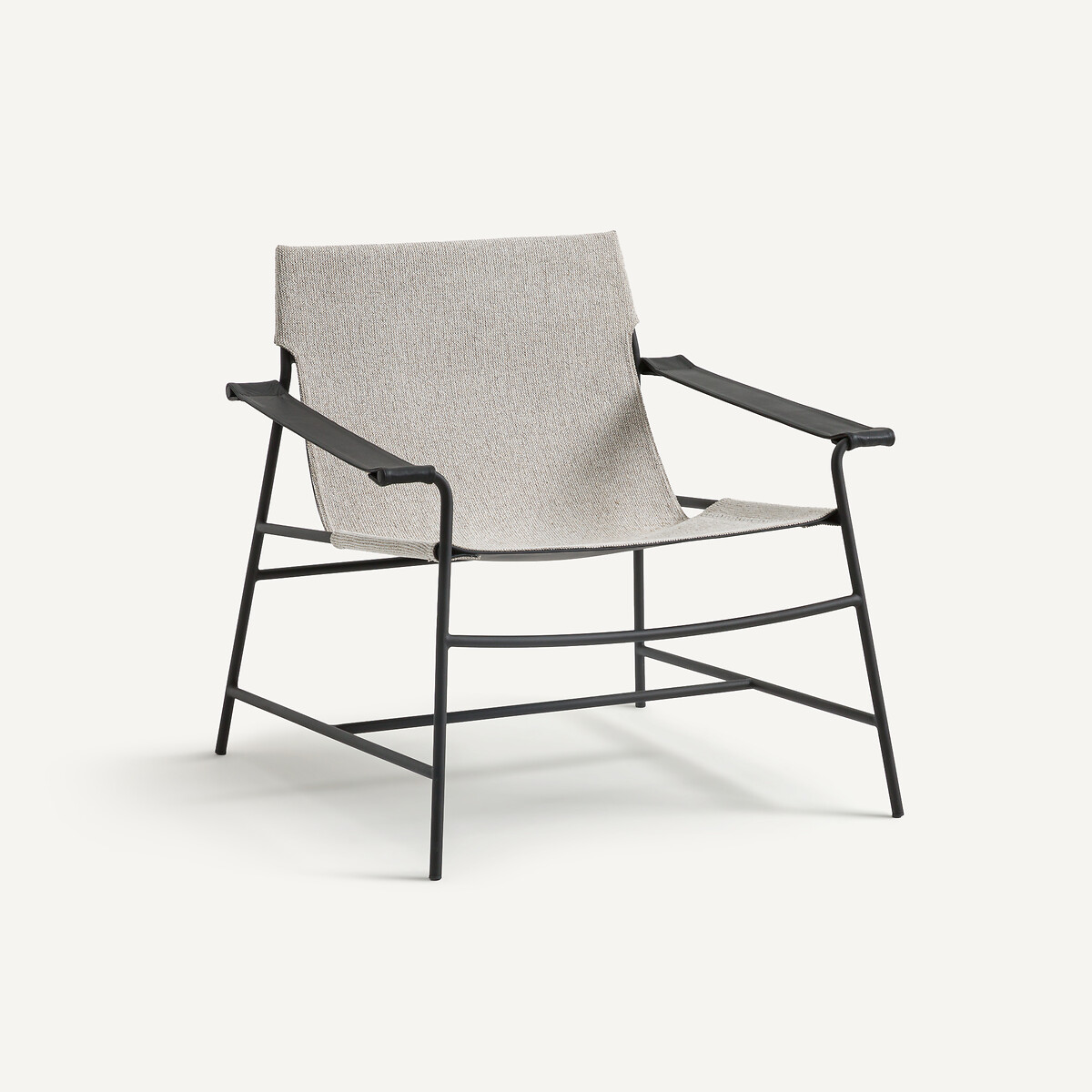 Bi-materiaal en stalen metalen fauteuil, Alonzo, AM.PM