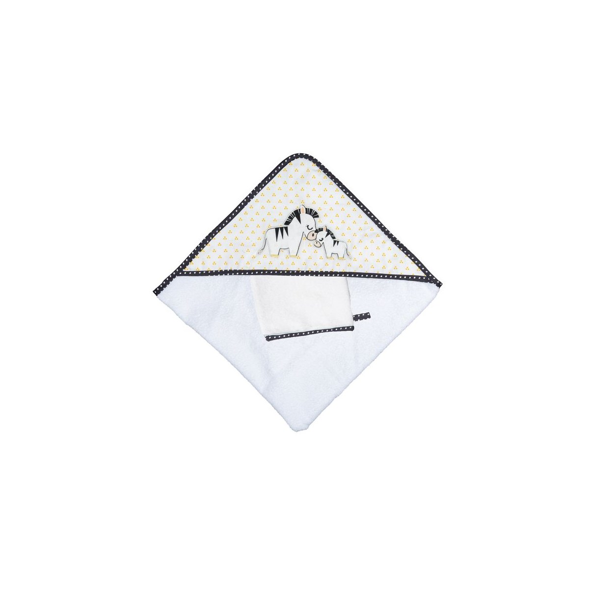 Cape de bain plus gant en coton, SAUTHON