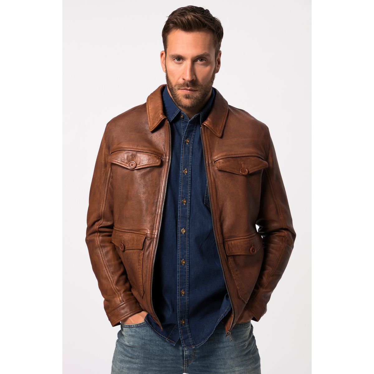 Veste En Cuir Nappa D Agneau Mousse Jp1880 La Redoute