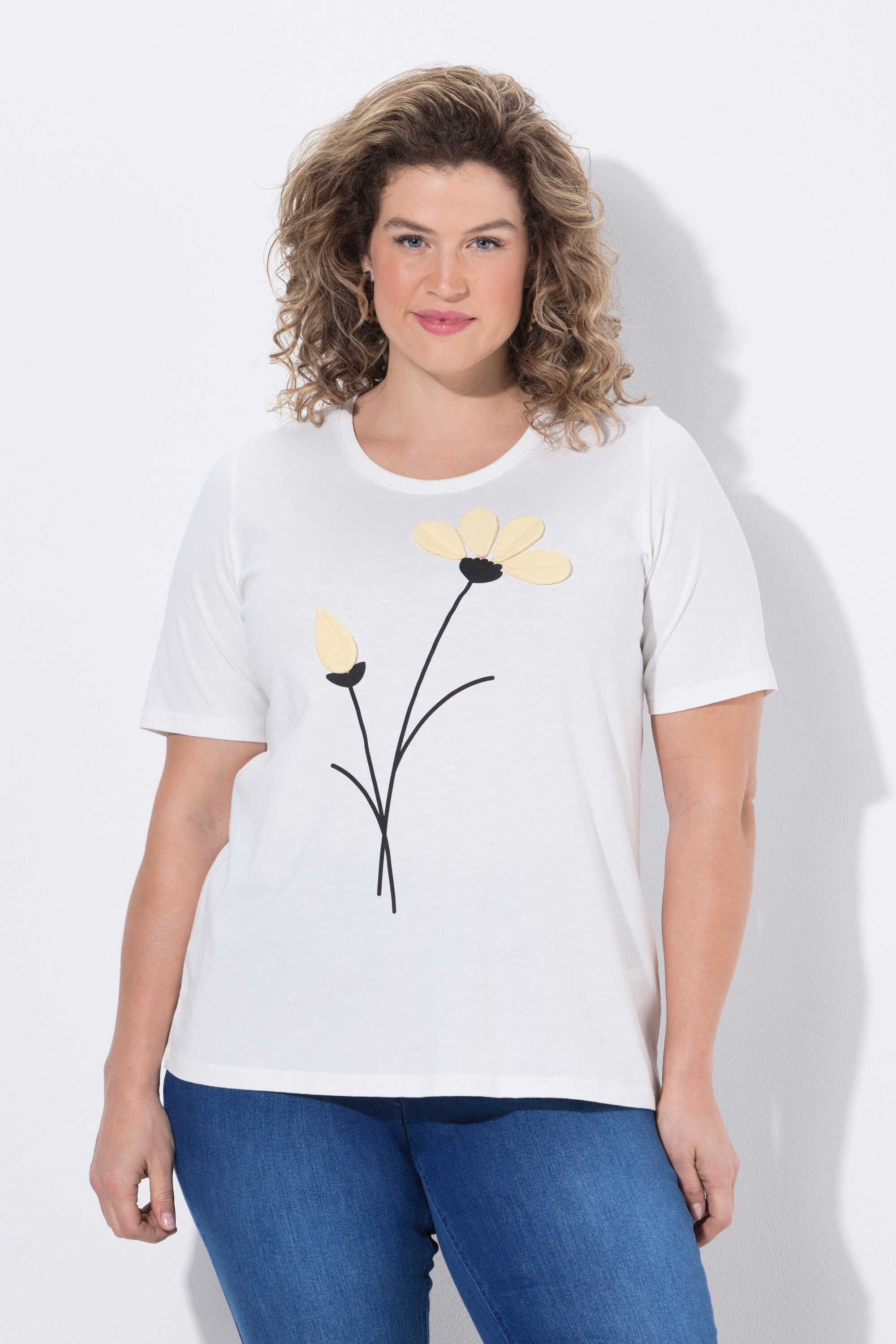 T-shirt à fleurs en coton bio, ULLA POPKEN