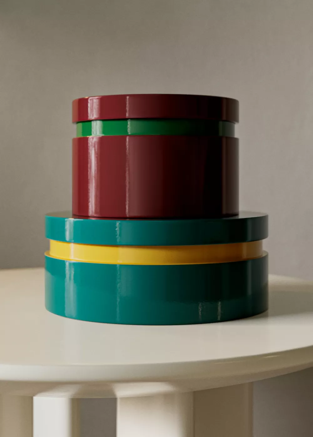 Petite boîte ronde laquée bicolore, MANGO HOME