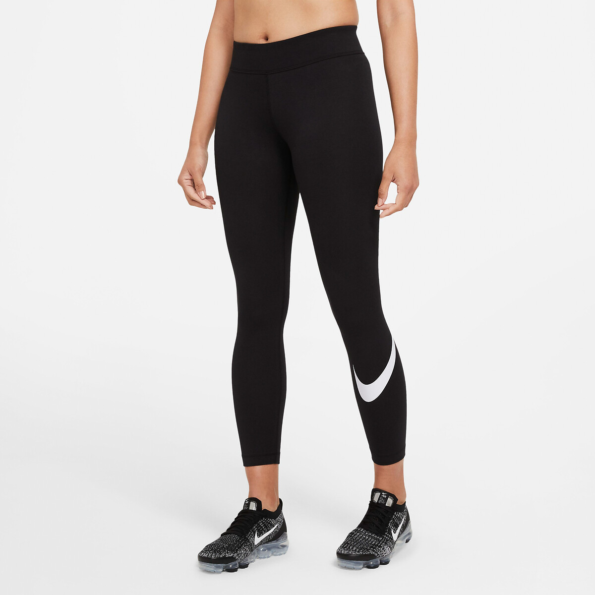 Leggings vita alta elasticizzata con logo nero Nike