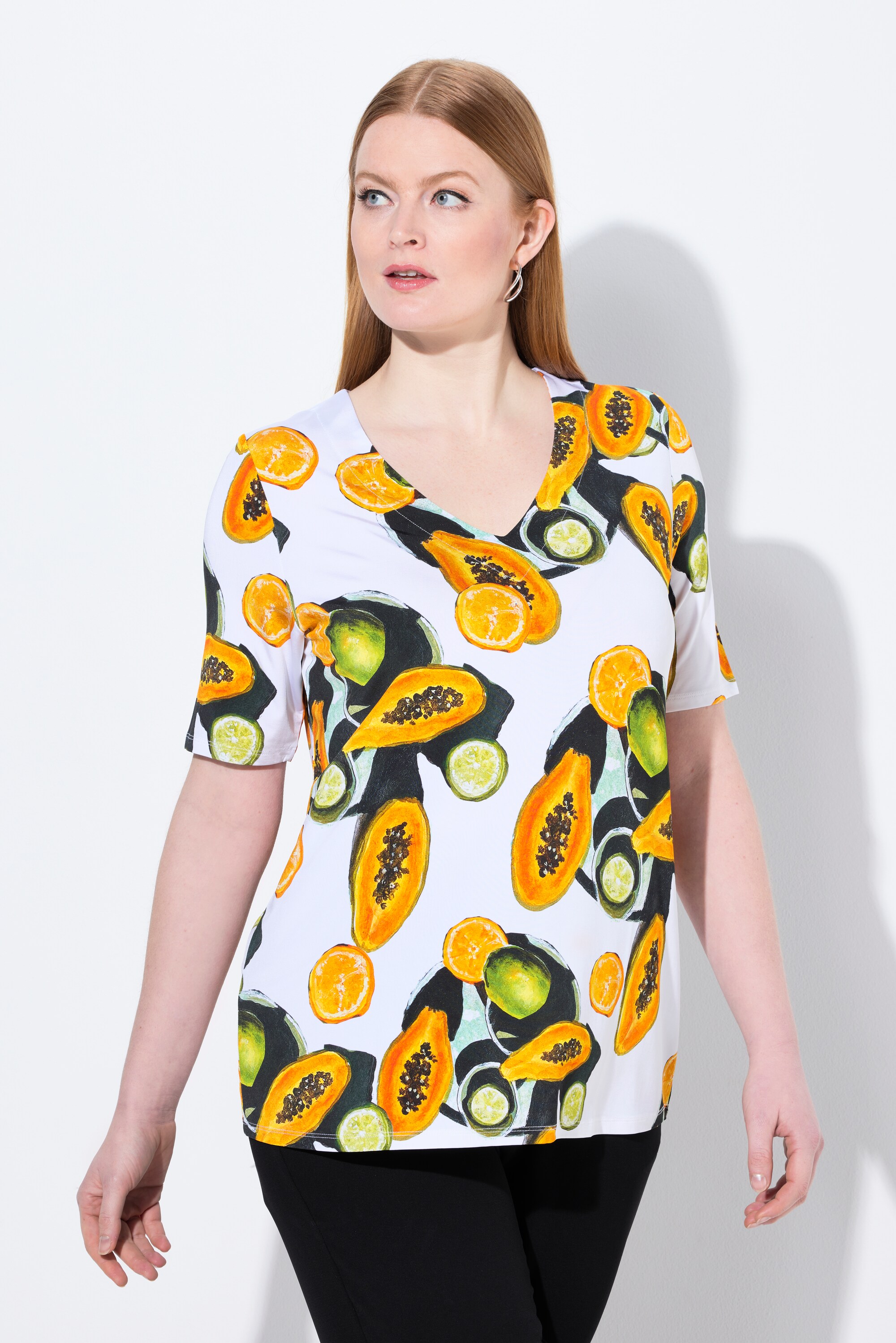 T-shirt au tombé fluide. Motif, ULLA POPKEN