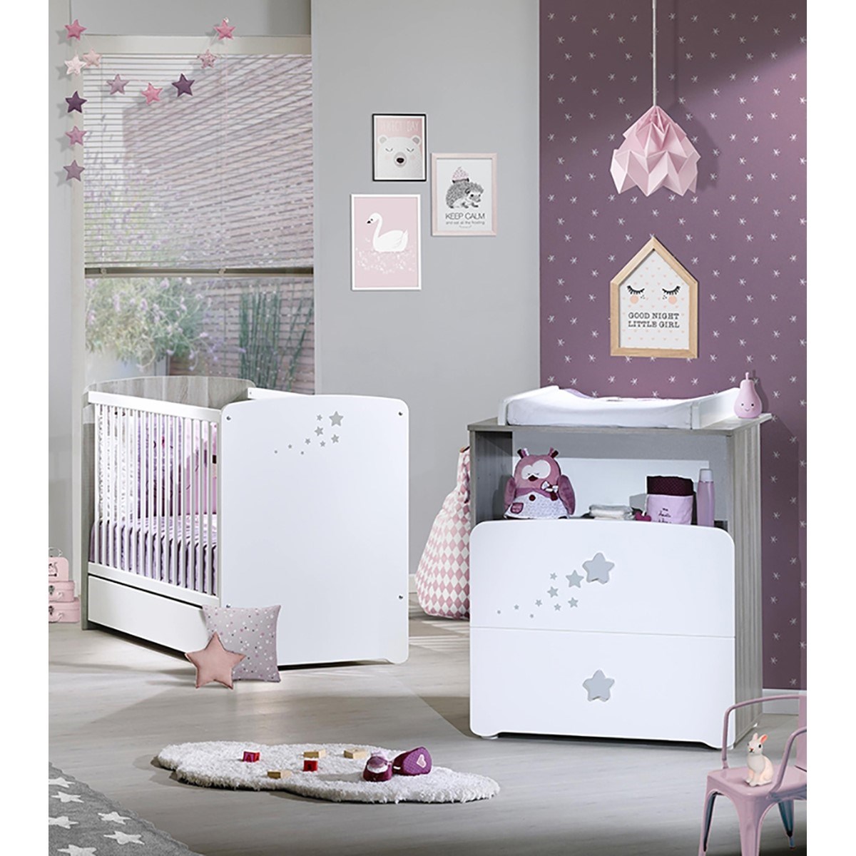 Chambre duo lit et Commode et une niche en bois, BABY PRICE