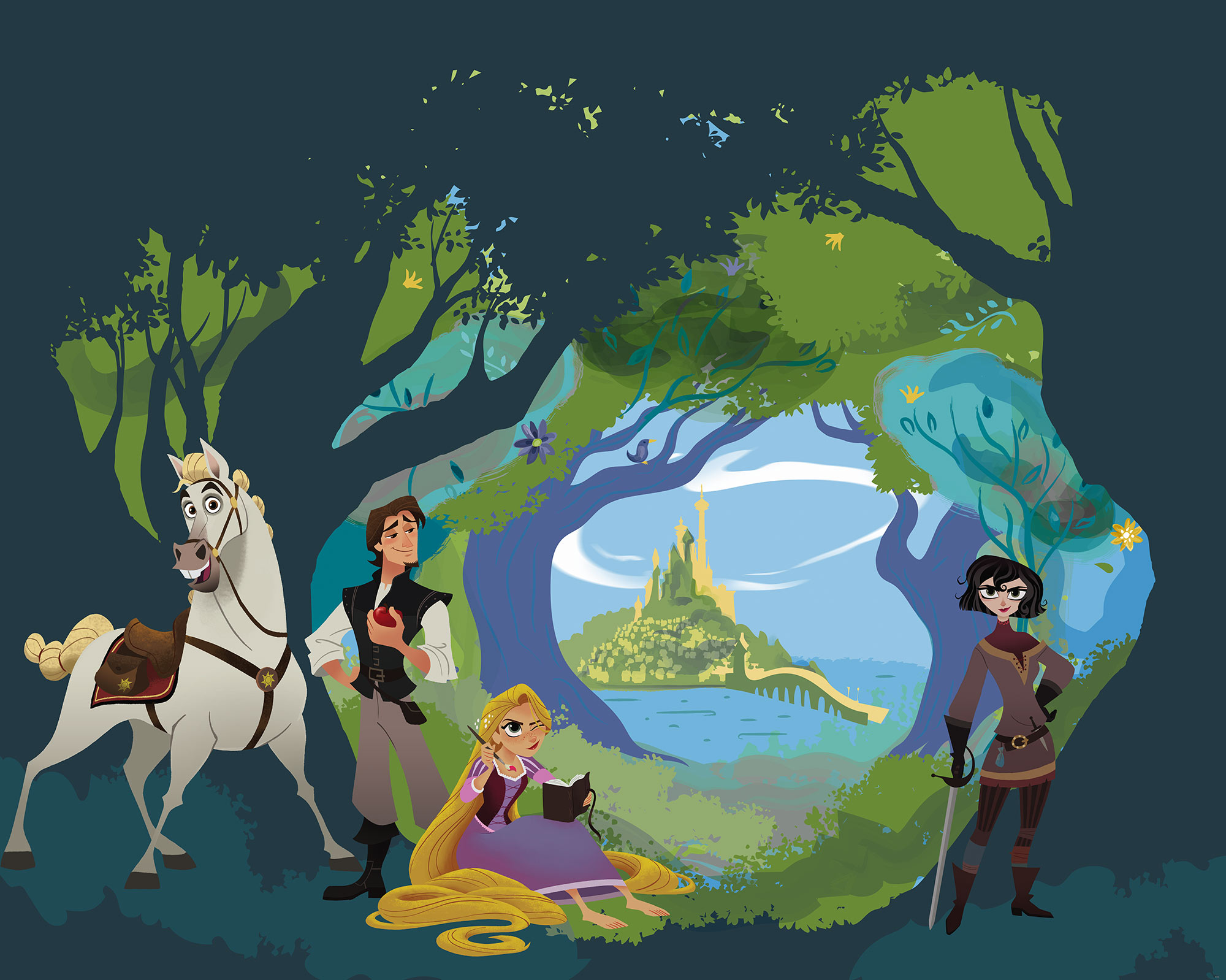 Papier peint Komar - Tangled - 350 x 280 cm, HEXOA
