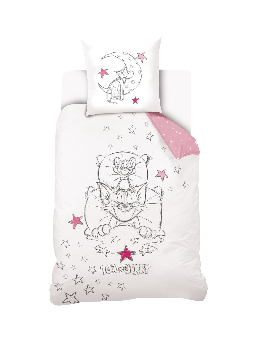 Parure De Lit 3 Pièces Gabby Et La Maison Magique – Housse Couette 140x200 + Taie 65x65 + Drap-Housse 90x200 – 100% Coton OEKO-TEX Pour Enfants