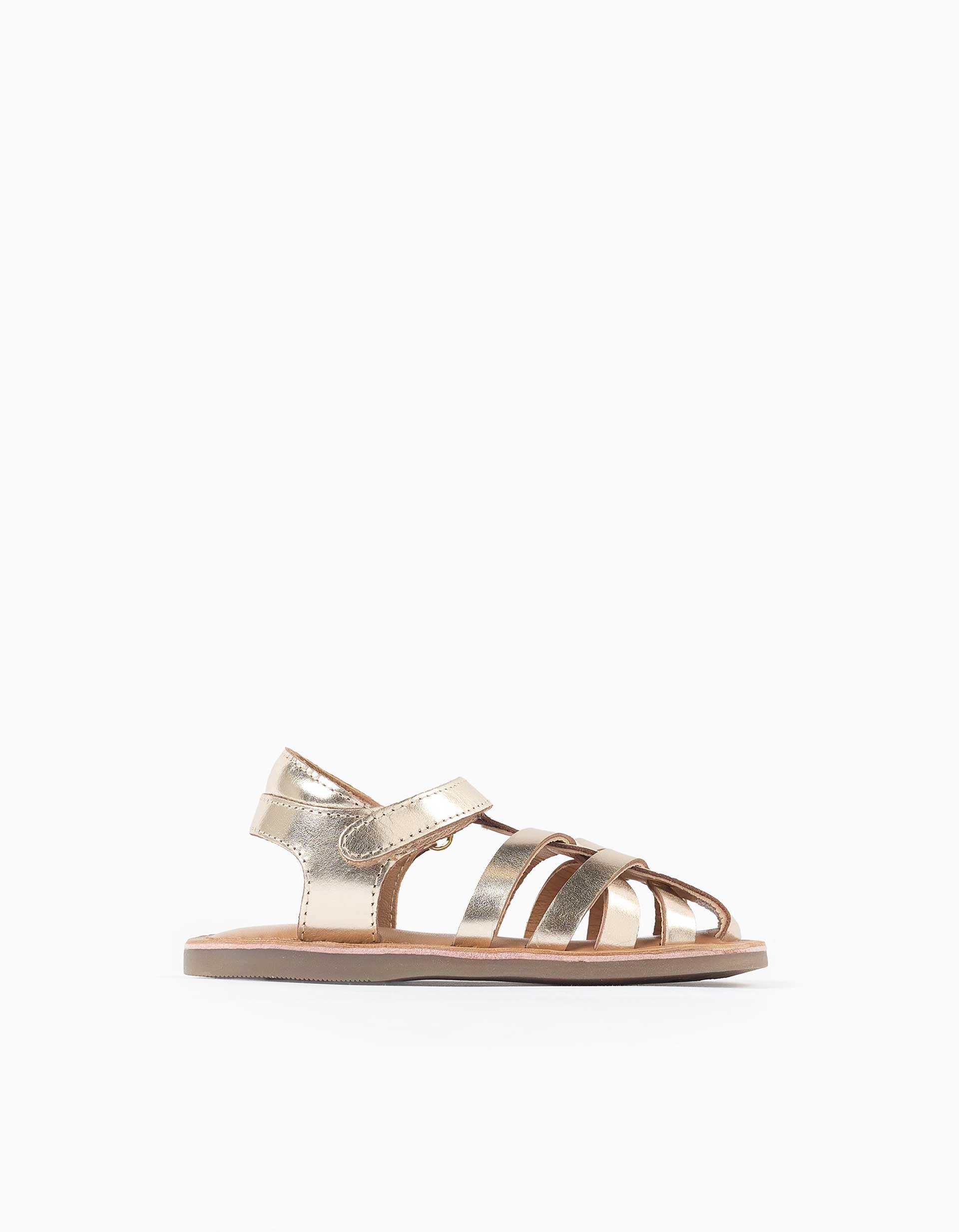 Sandales en cuir fermées avec lanières croisées, ZIPPY