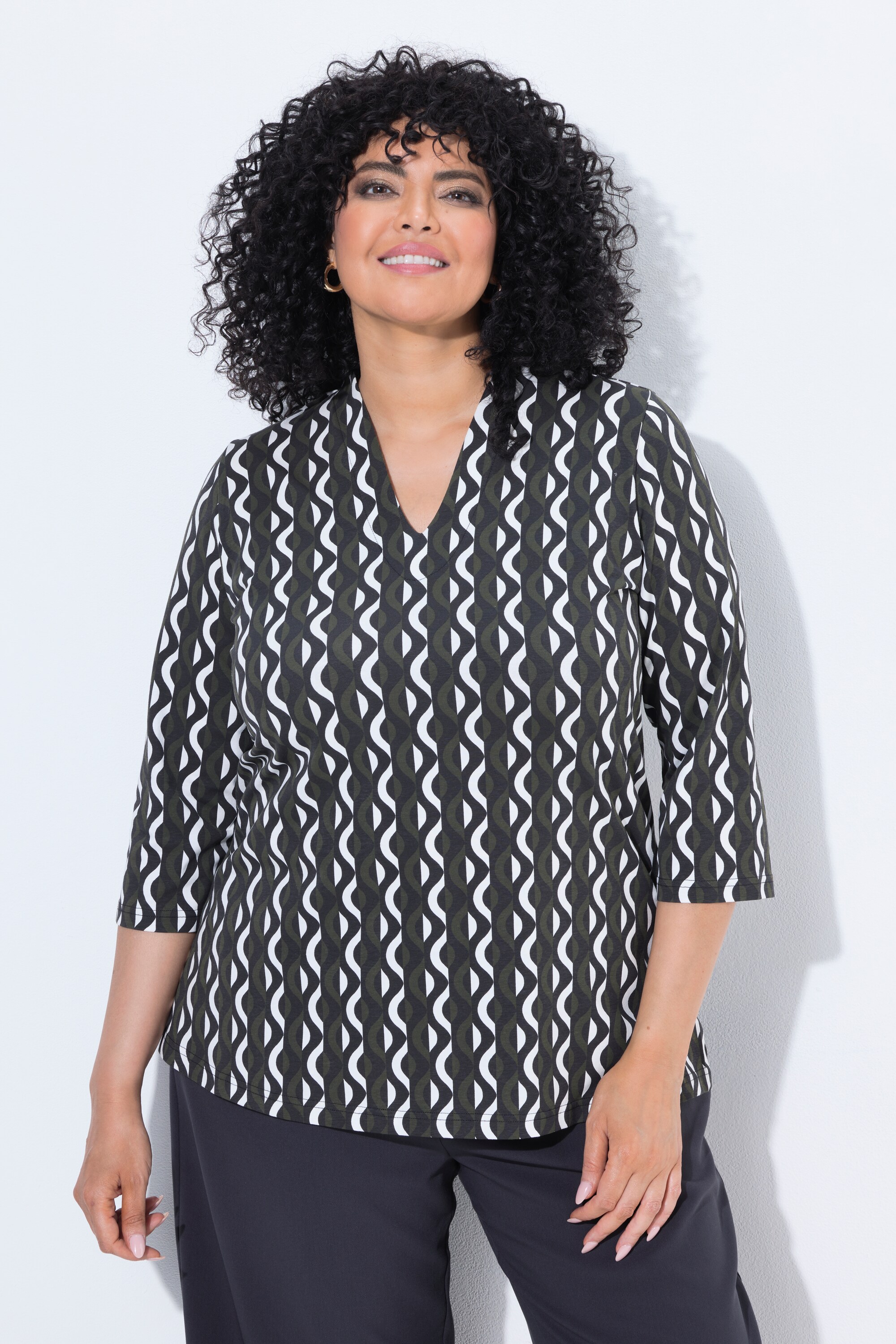 T-shirt col calice et manches 3/4, ULLA POPKEN