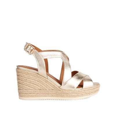 Ponza Leather Breathable Sandals with Wedge Heel GEOX