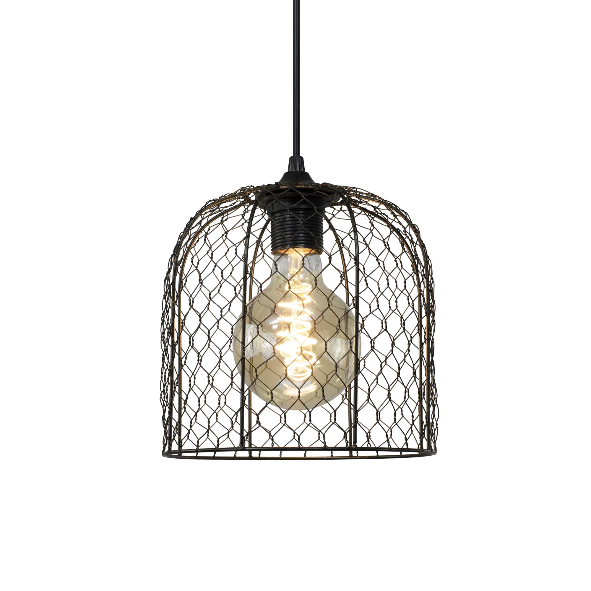 Suspension cloche en métal grillagé, CLOCHINE, C-CREATION
