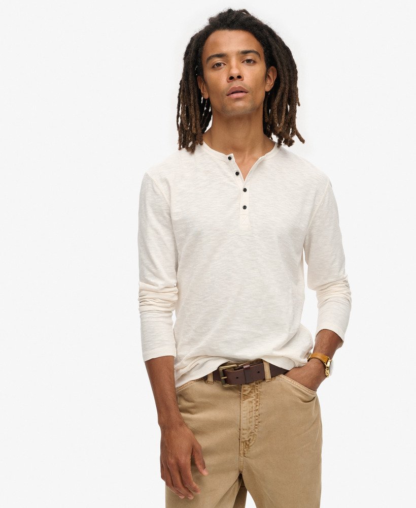 T-shirt Henley à manches longues, SUPERDRY