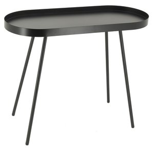 Table basse ovale en métal noir 70 x 30 x 57 Noir