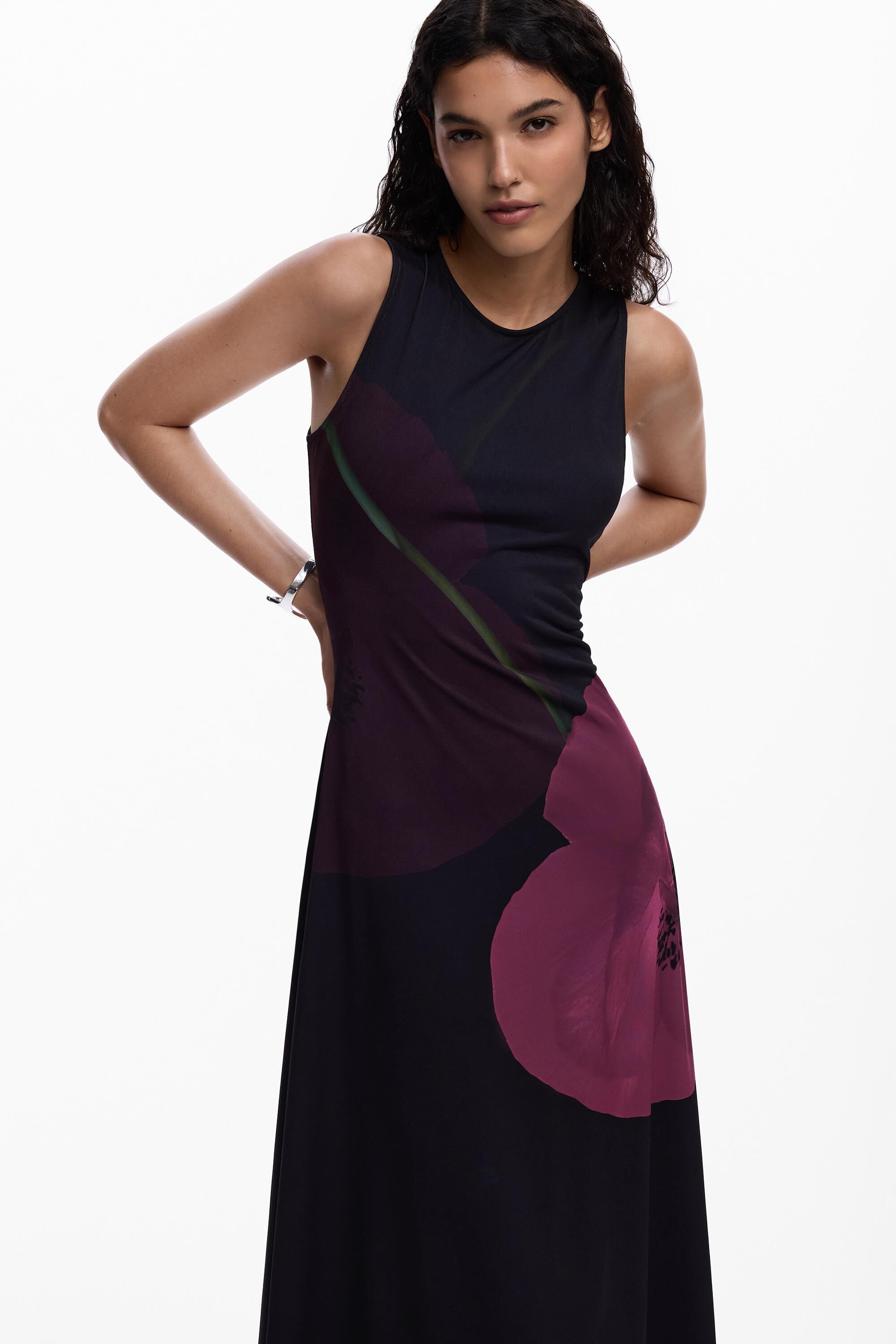Robe asymétrique coquelicot, DESIGUAL