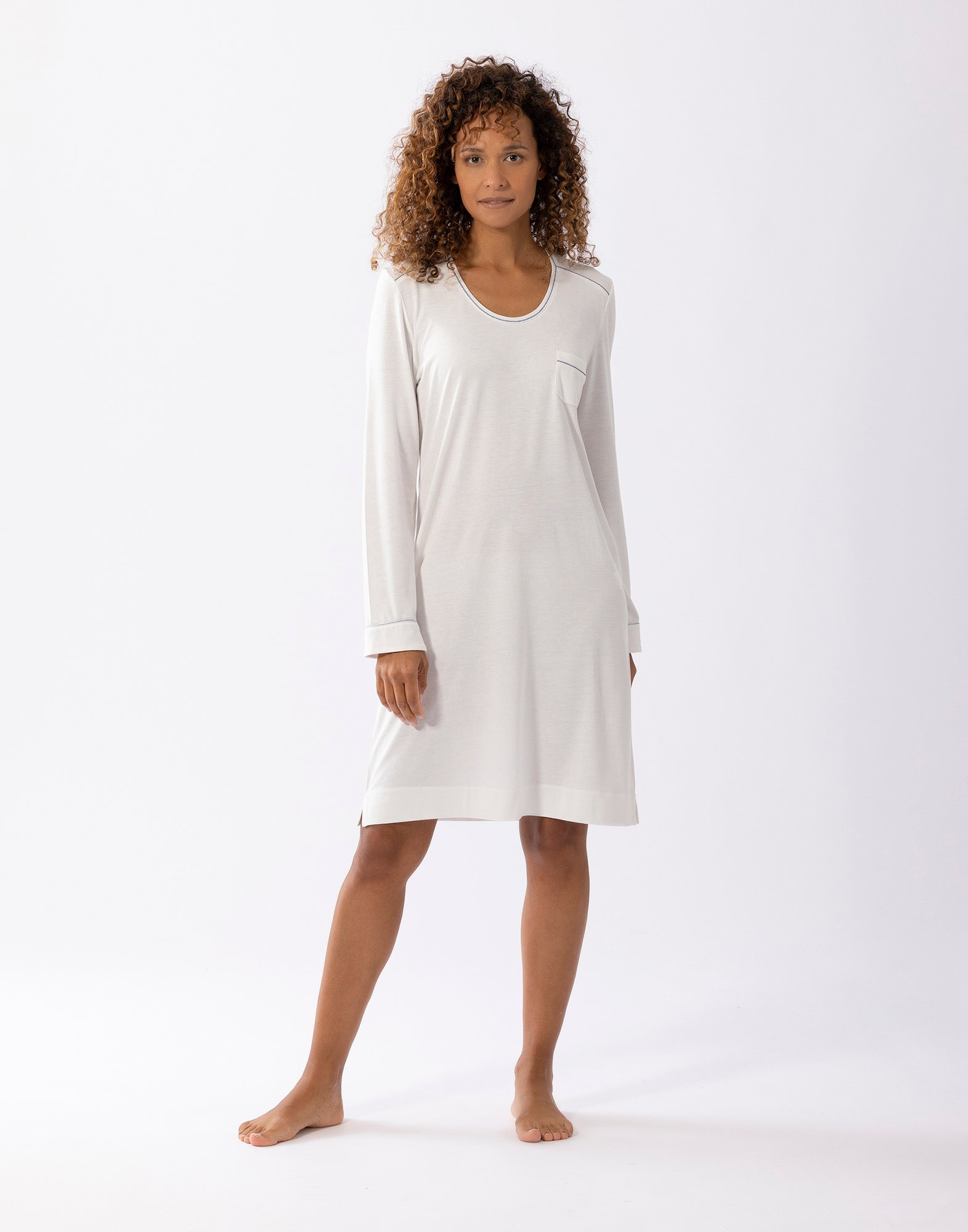 Chemise de nuit en coton modal LES INTEMPORELLES A01, LE CHAT