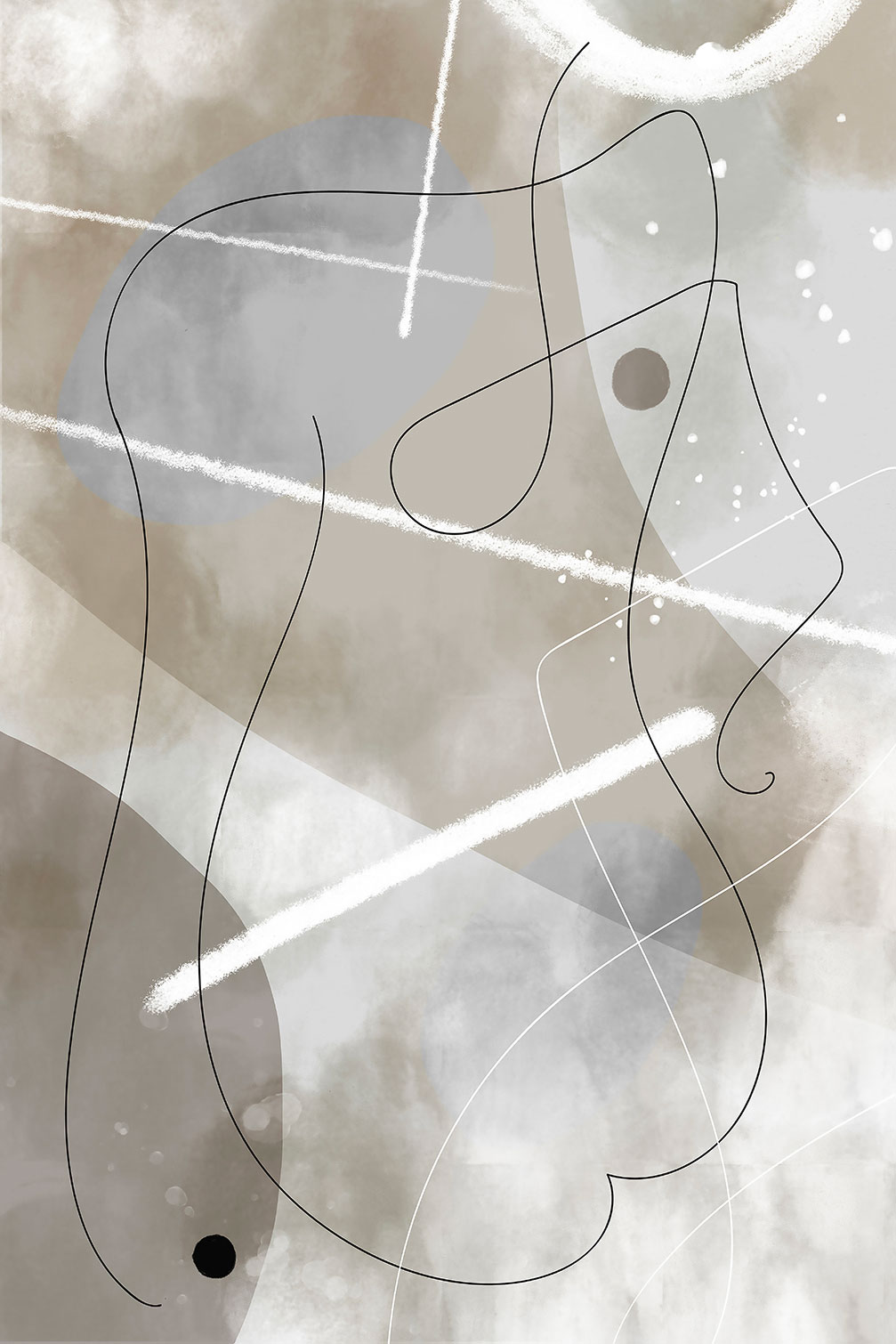 Tableau abstrait et soft line n°1, HEXOA