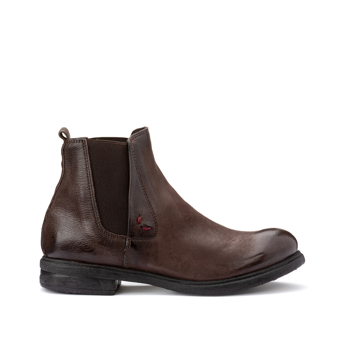 Elasticated leather ankle boots, brown, Mjus | La Redoute