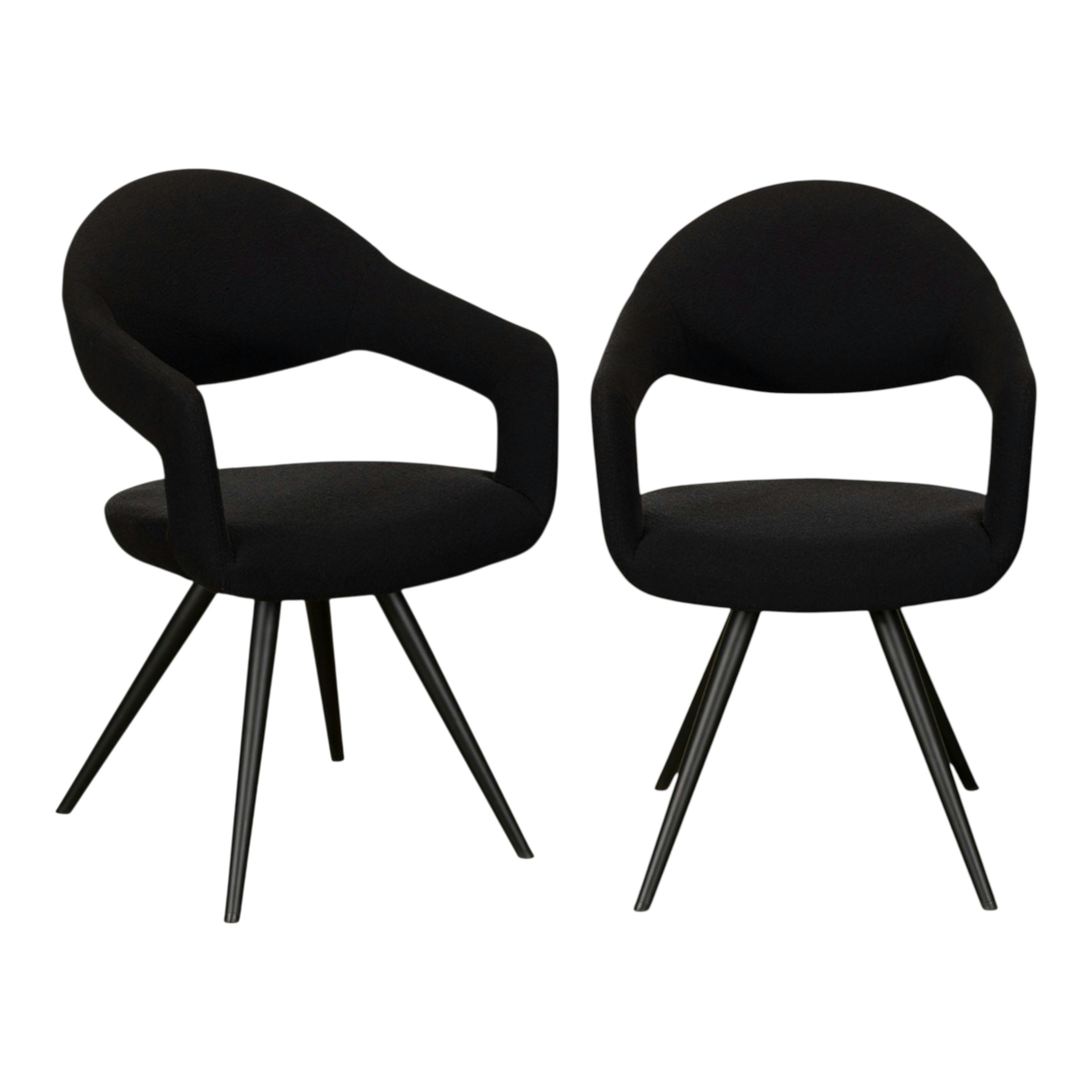 Chaise salle à manger noire à dossier ouvert (lot de 2) TREVI, PIER IMPORT