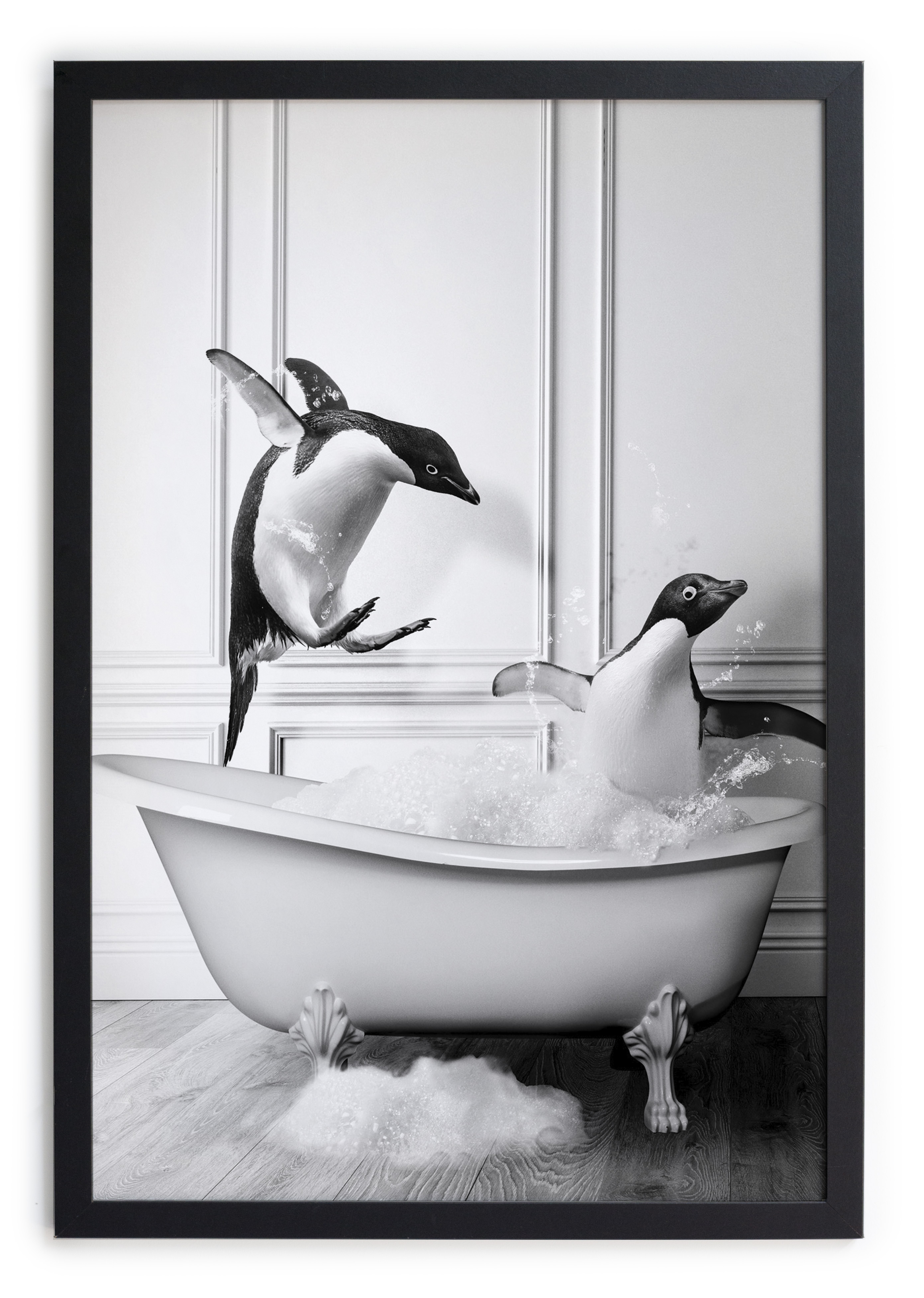Tableau avec cadre Pingouins BAIN, REALLY NICE THINGS