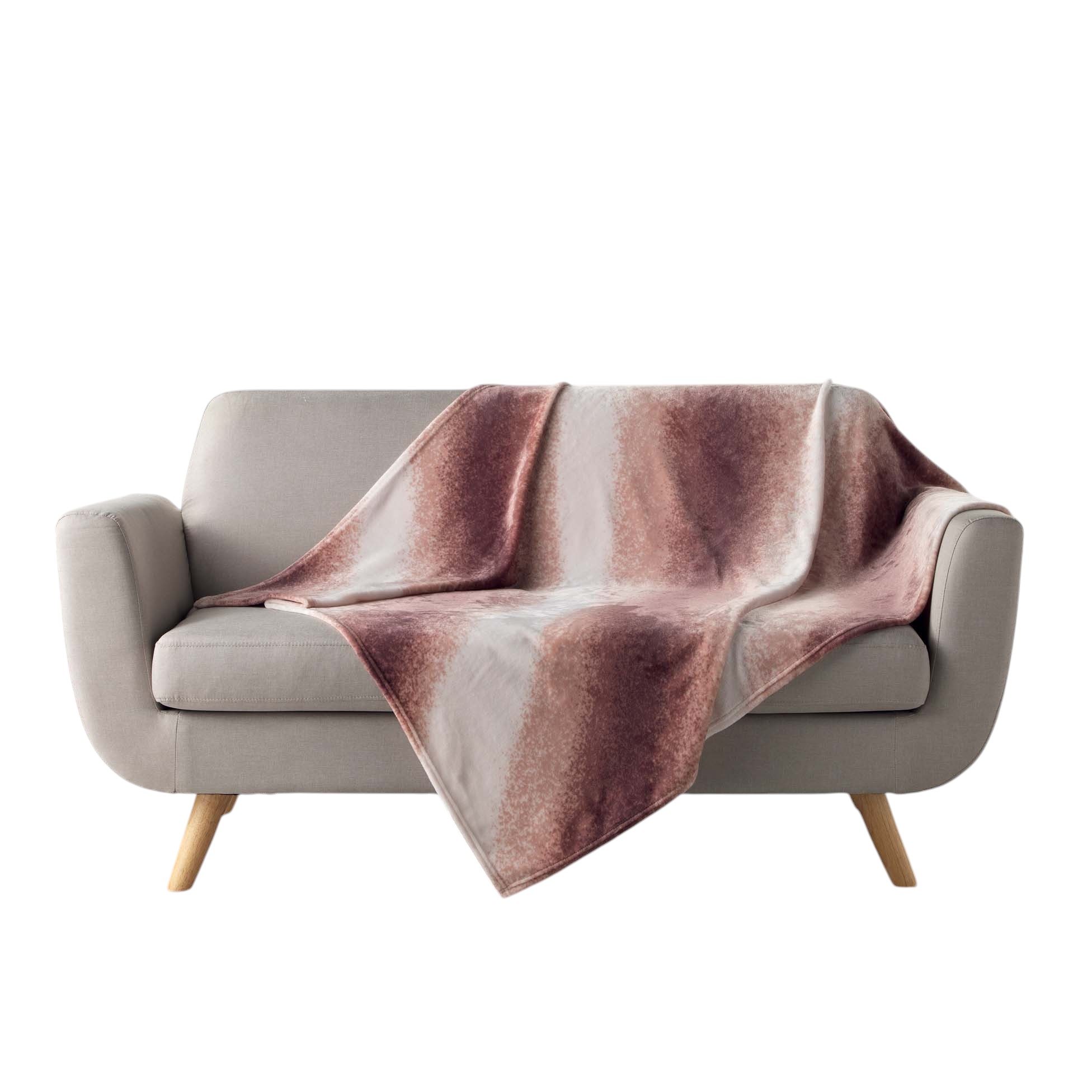 Plaid flanelle 125 x 150 cm Louane rose, EDEN
