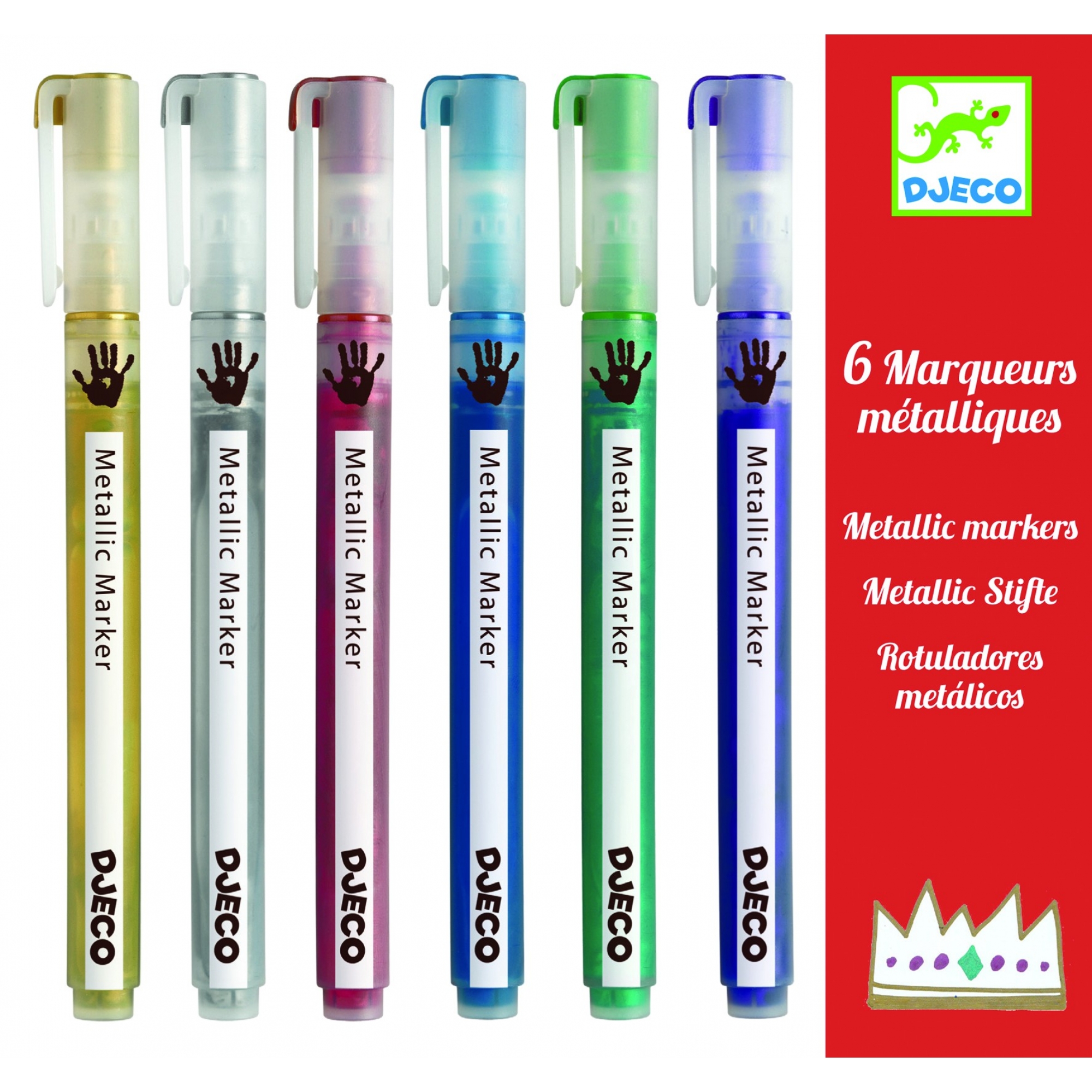 6 marqueurs métalliques, DJECO